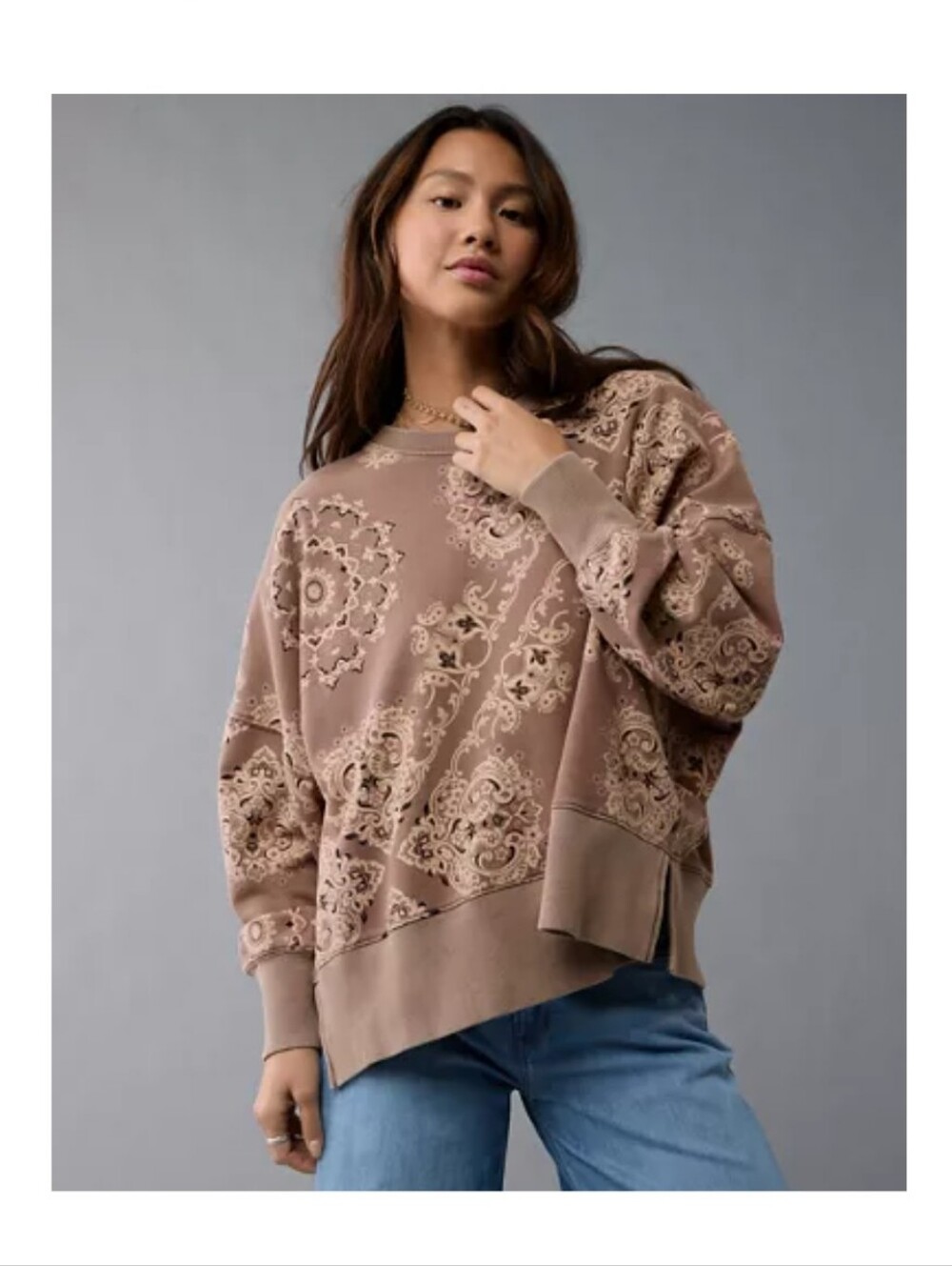 American Eagle Outfitters Women's Top HUG Crew Neck Sweatshirt